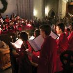 The trinity chapel choir singing during a christmas service